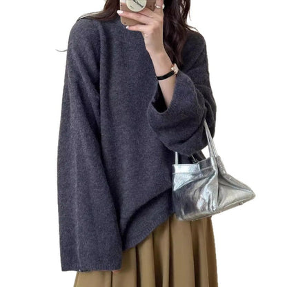Damen Oversized Strickpullover Weiter Schnitt Feines Material