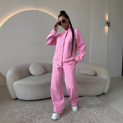 Damen Freizeitset mit Blusenjacke und weiten Hosen Eveloria