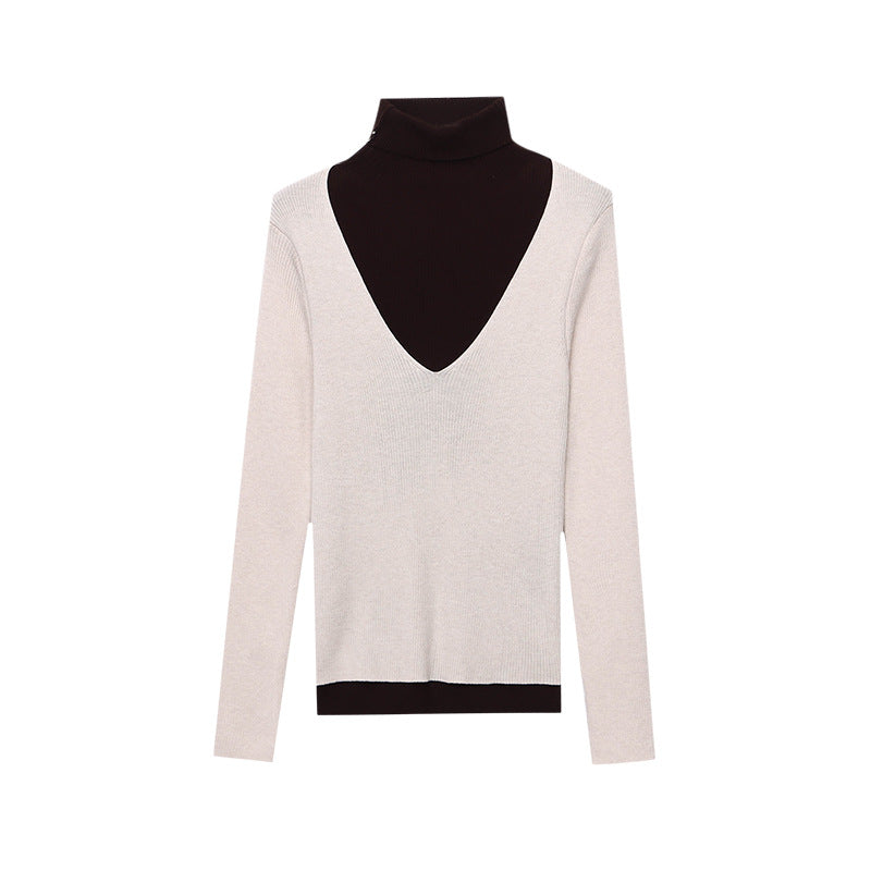 Damen V-Ausschnitt Pullover Rippstrick Fein Eveloria