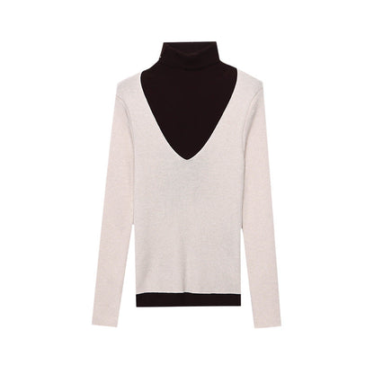 Damen V-Ausschnitt Pullover Rippstrick Fein Eveloria