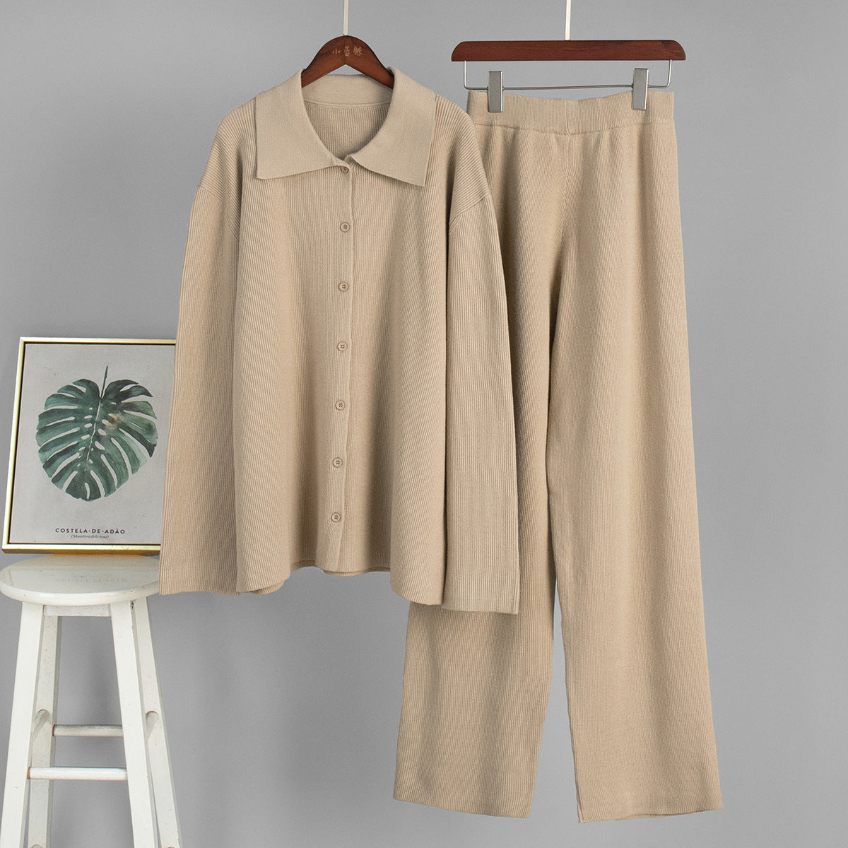 Damen Strickoberteil Rippmuster