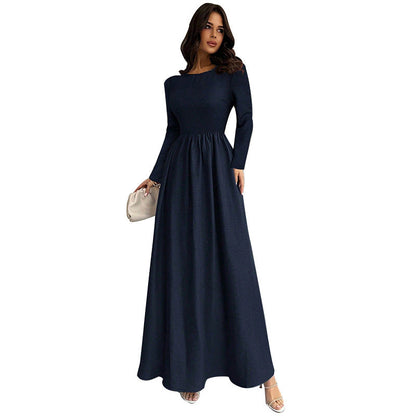 Damen Maxikleid Slim Fit Langärmlig Eveloria