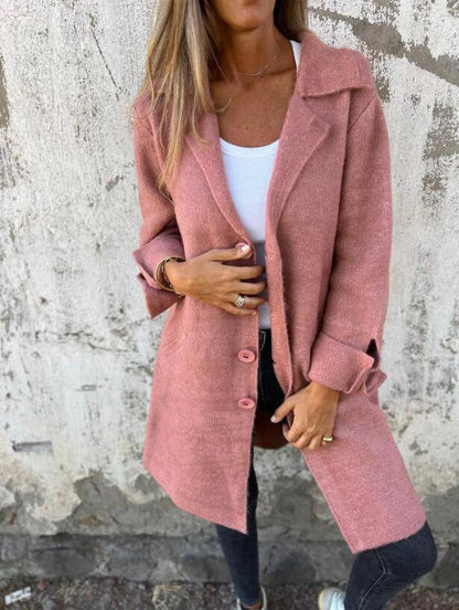Damen Wolljacke Oversize Lang Eveloria