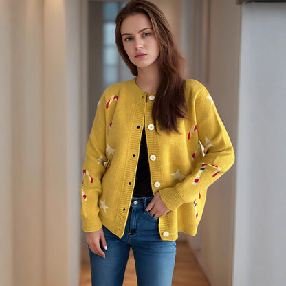 Damen Strickjacke Festlich Designer-Druck Eveloria - Eveloria