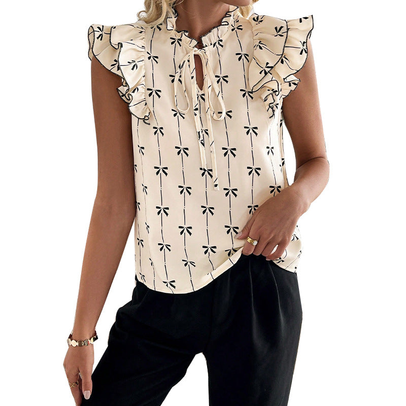 Damen Bluse Rüschendetails Floralmuster Eveloria