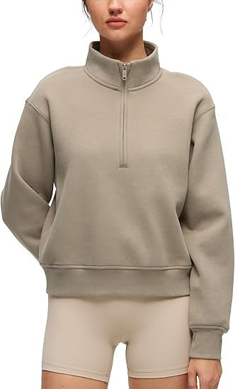 Damen Fleece-Pullover Stehkragen Eveloria