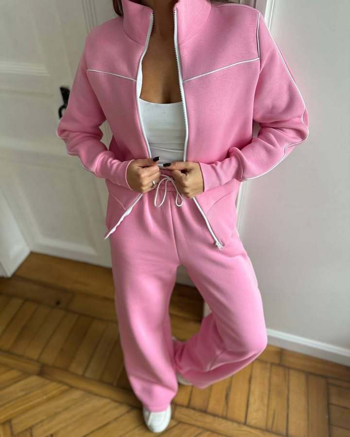 Damen Sweat-Set Hochkragen Weites Design Eveloria