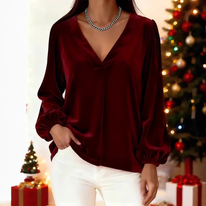 Damen Viskosebluse Ballonärmel Eveloria