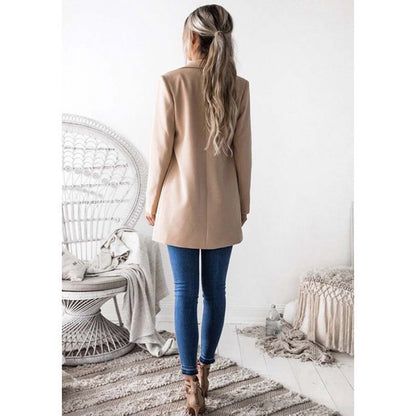 Damen Blazer Elegant Langer Revers Eveloria