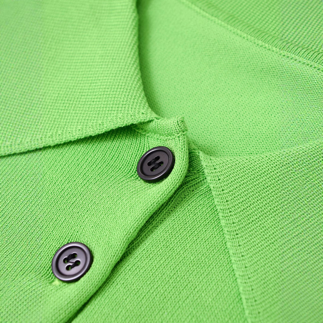 Damen Poloshirt Kurzärmelig Klassische Knöpfe Eveloria