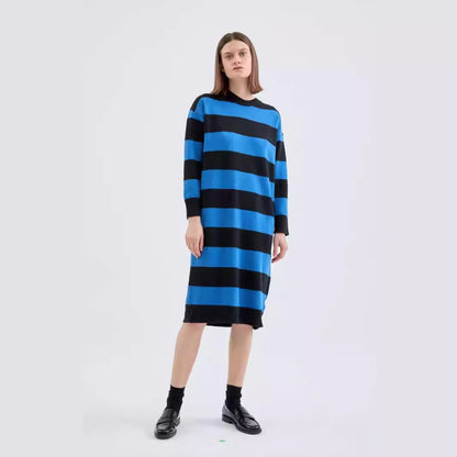 Damen Strickkleid Blockstreifenmuster Lässiger Schnitt - Eveloria