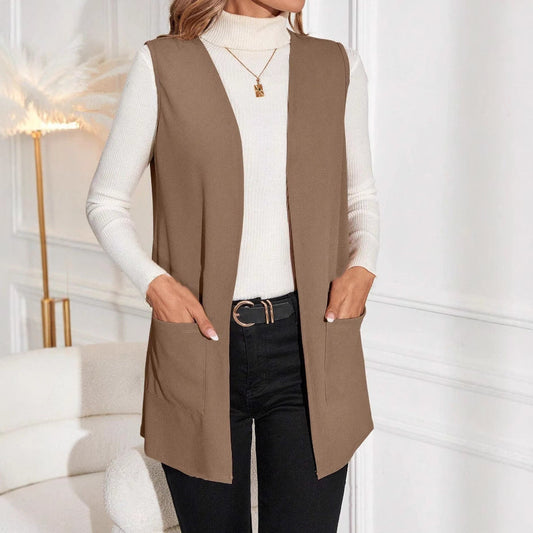 Damen Longline Wendeweste mit Taschen - Eveloria