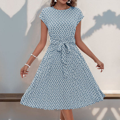 Damen Midikleid Asymmetrisch Dekorativer Bindegürtel Eveloria