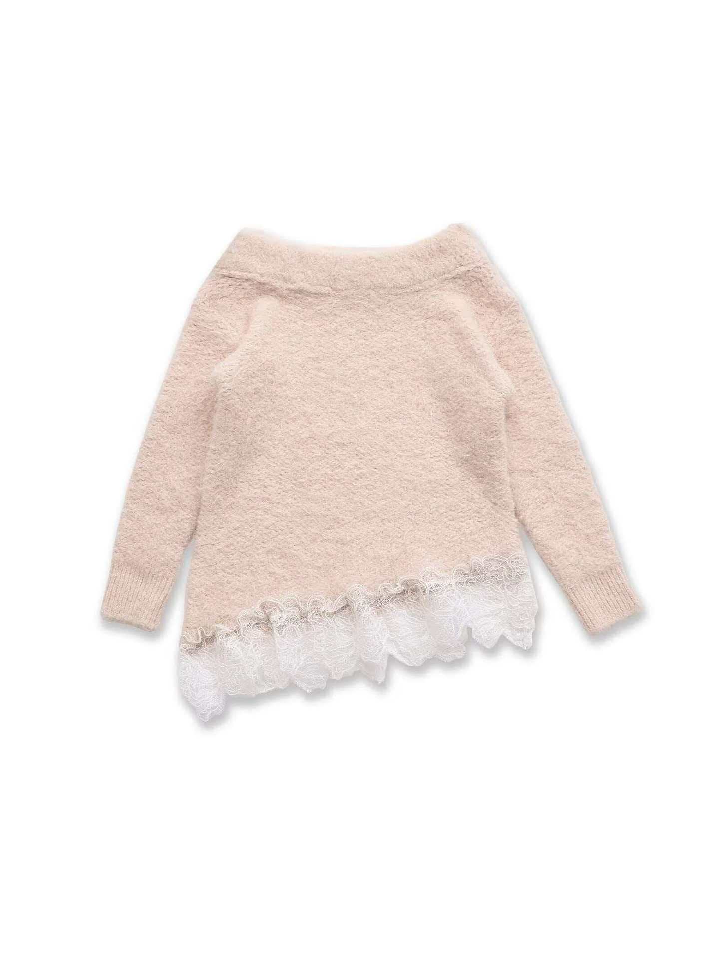 Damen Pullover Spitze Verspielt Eveloria