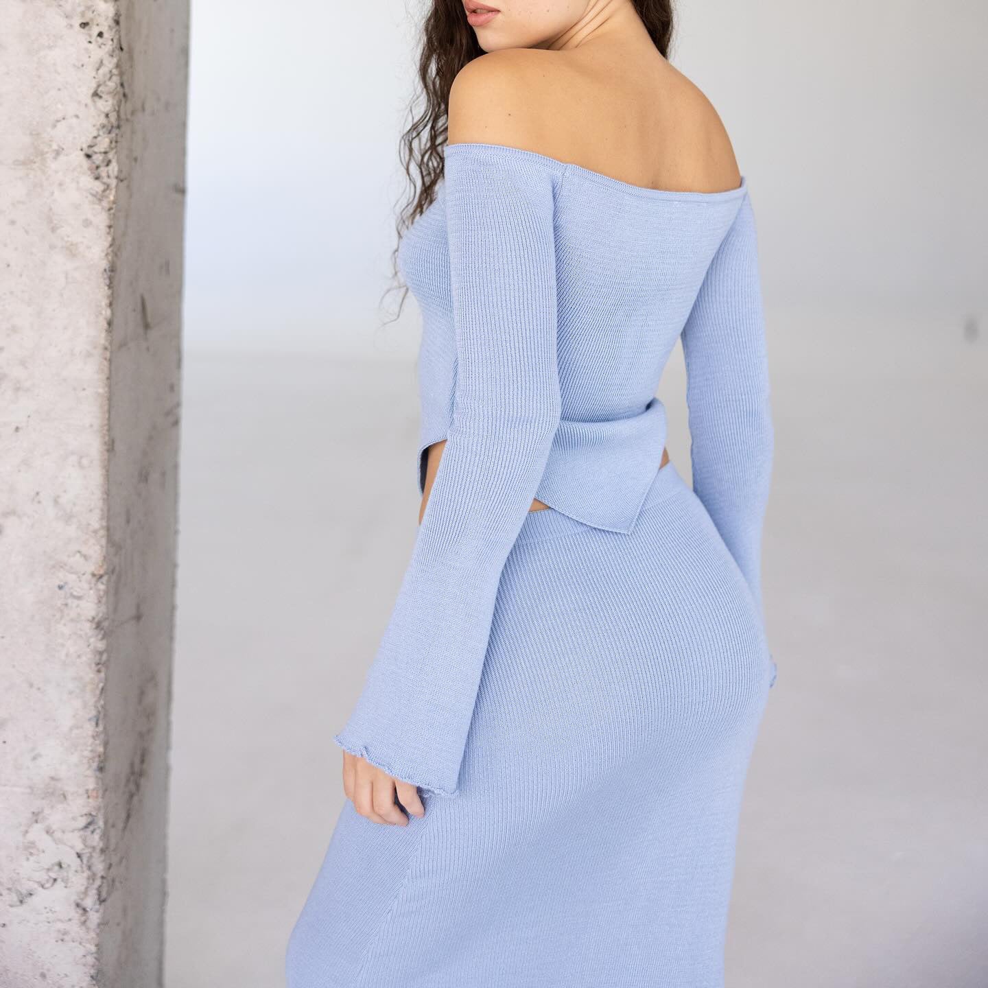 Damen Two-Piece Set Schulterfreies Oberteil Eveloria