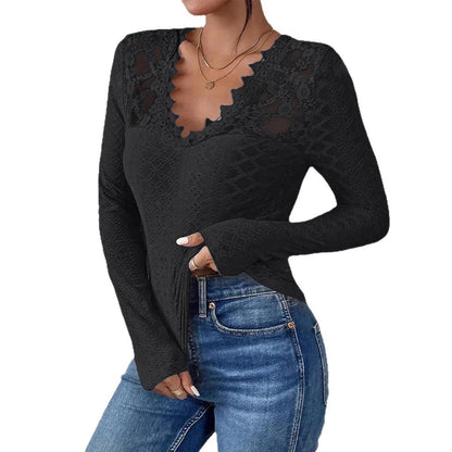 Damen Spitze- V-Ausschnitt Eveloria