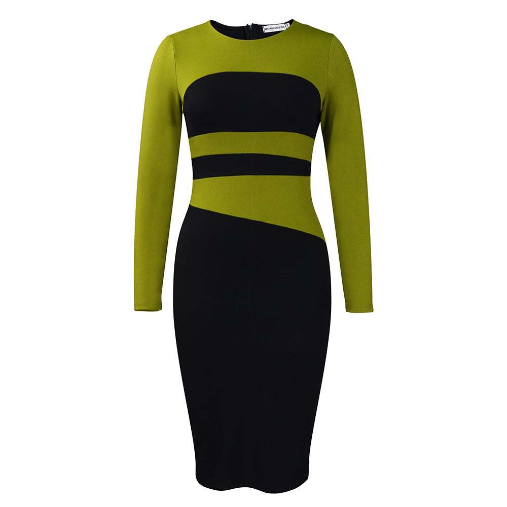 Damen Kleid Geometrisches Design Figurbetont Eveloria