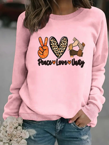 Damen Sweatshirt Peace Love Unity Motiv Eveloria