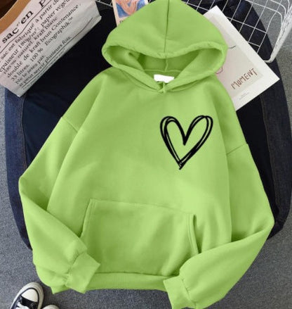 Damen Kapuzenpullover Herzmotiv Eveloria