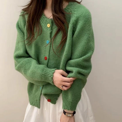 Damen Strickcardigan Bunt Lässig - Eveloria