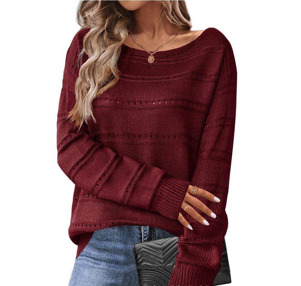 Damen Strickpullover Luftig Weit Geschnitten Eveloria