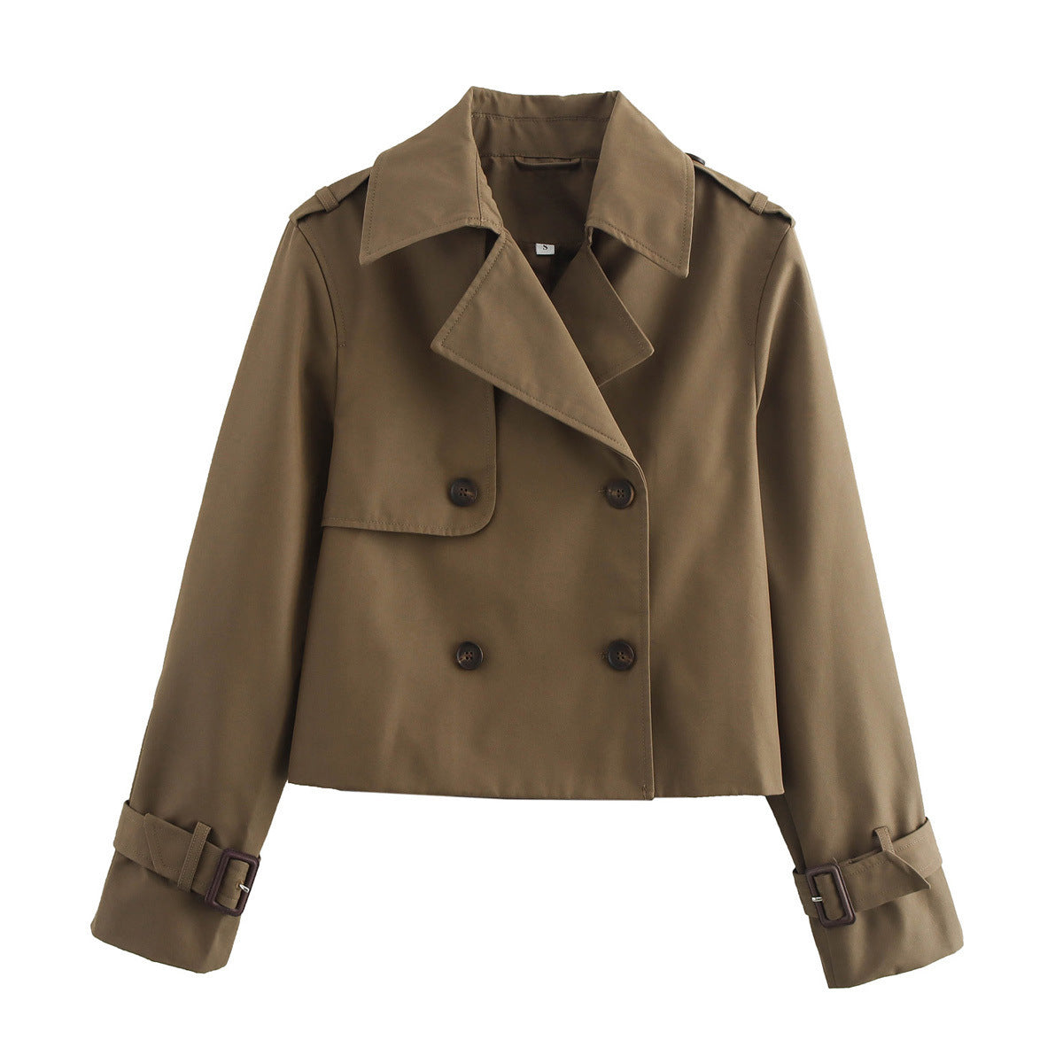 Damen Cropped Übergangsjacke Breiter Kragen Eveloria
