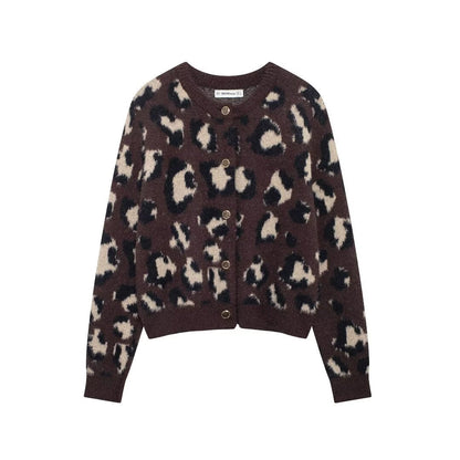 Damen Leopardenpulli Kuscheliger Pullover Eveloria