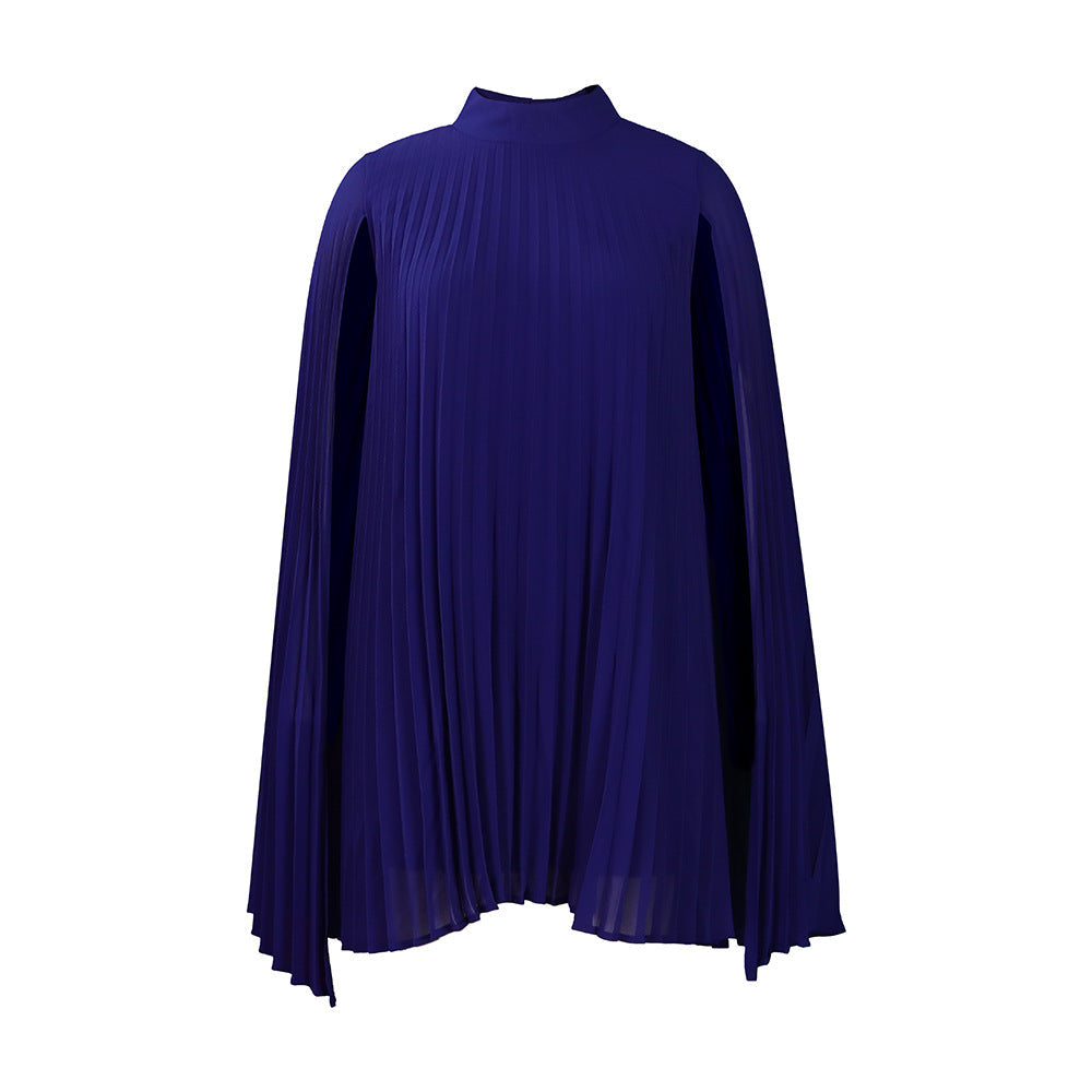 Damen Plisseekleid mit Kapuze und schwingendem Schnitt Eveloria