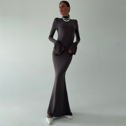 Damen Abendkleid Langärmlig Figurbetont Eveloria