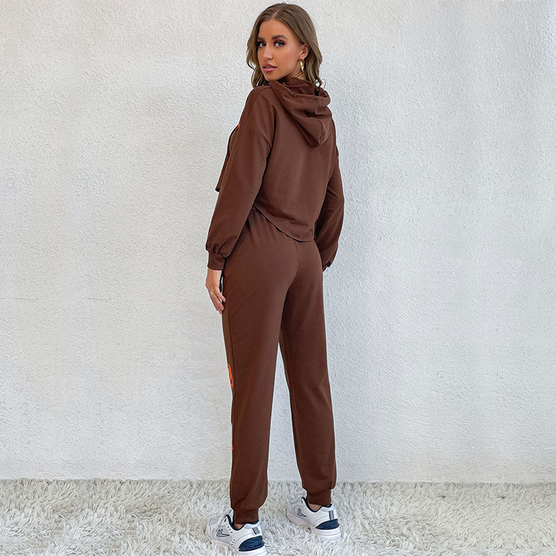 Damen Jogginganzug mit Kapuze Bunt Graphic-Print
