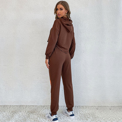Damen Jogginganzug mit Kapuze Bunt Graphic-Print