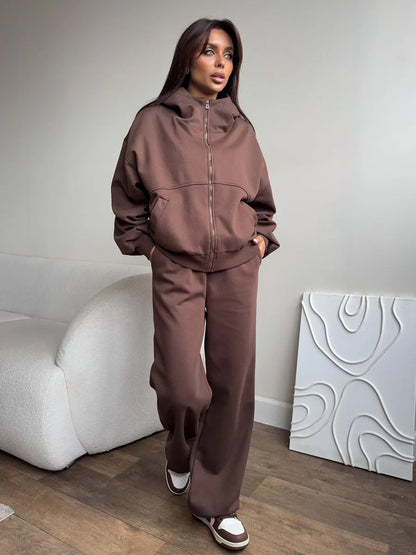 Eveloria Damen Sweatjacke Jogginghose Set Bequem