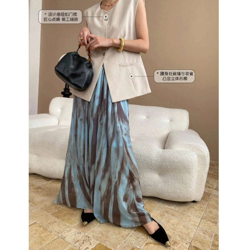 Damenweste Elegant Knöpfe Taschen Eveloria