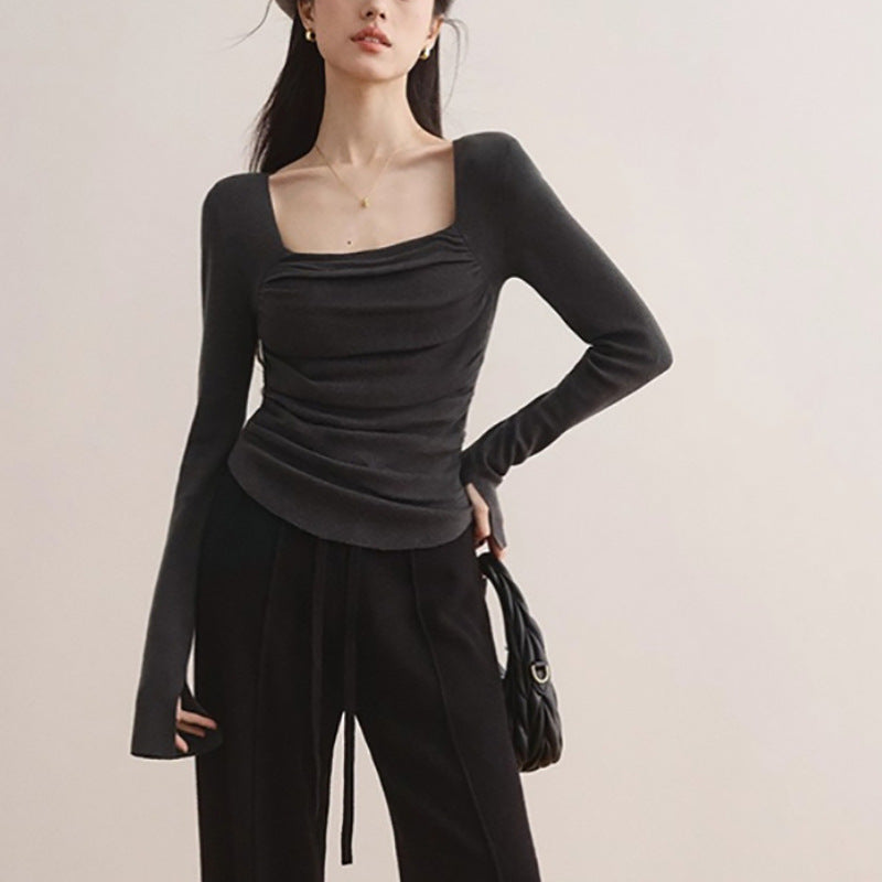 Damen Oberteil Figurbetont Raffungseffekt Elegantes Design