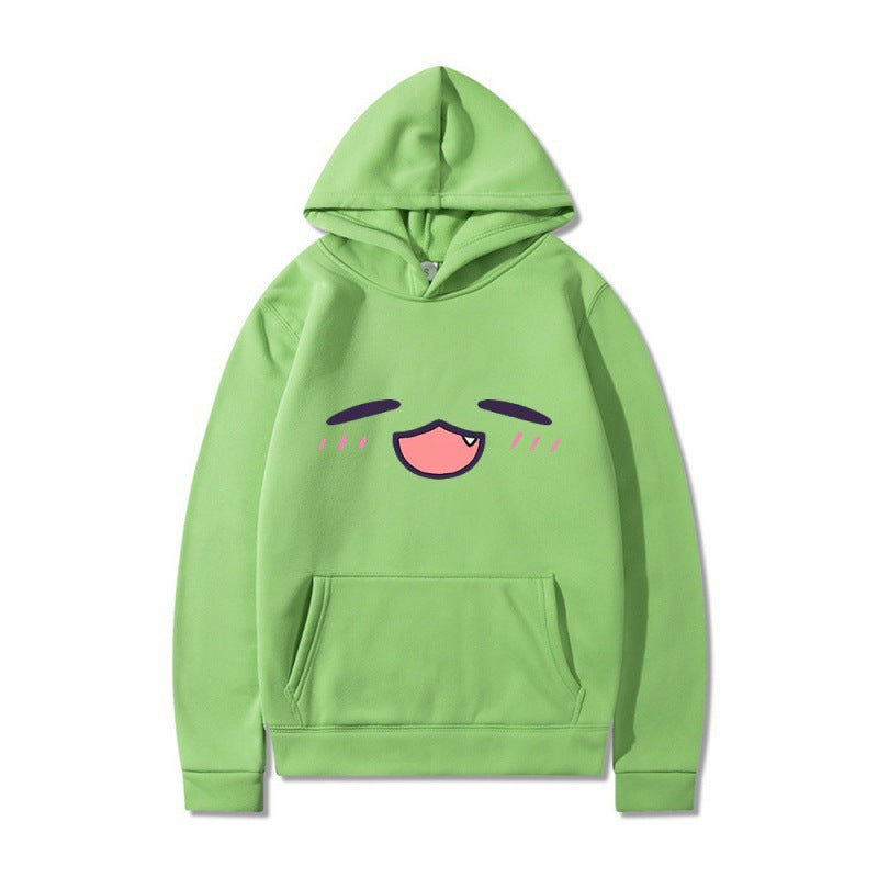 Damen Kapuzenpullover Cartoon-Gesicht Bequem Grün