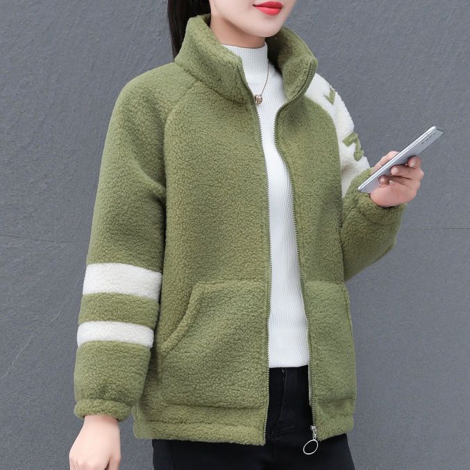 Damen Fleecejacke Hochkragen Seitentaschen Eveloria