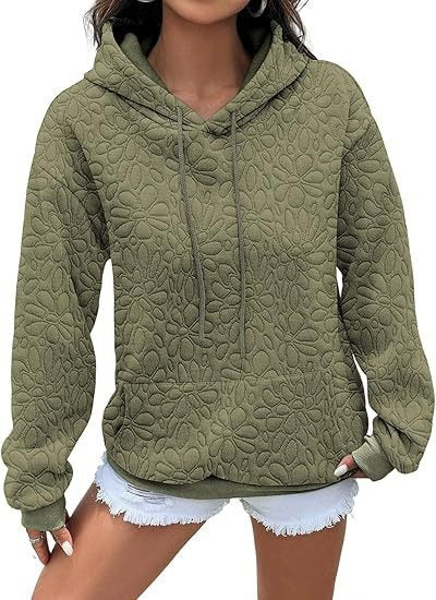 Damen Sweatshirt Blumenmuster Strukturiert Eveloria
