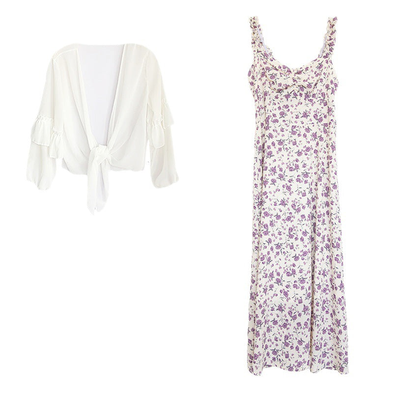 Damen Maxikleid Flora Wickel Detail Lang