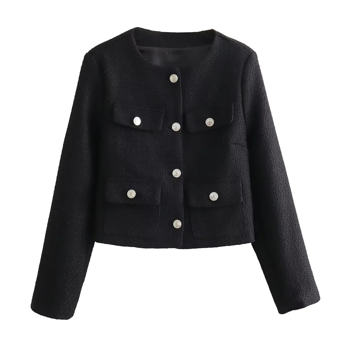 Damen Kurzjacke 2 Brusttaschen Eveloria