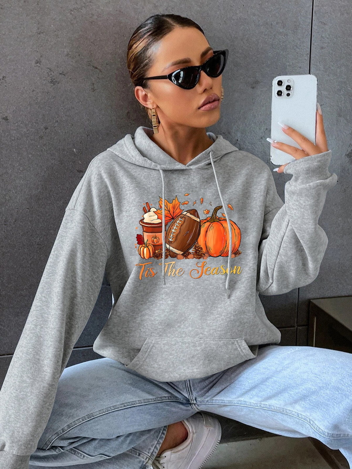 Damen Kapuzenpullover Herbstlich Gemütlich Eveloria