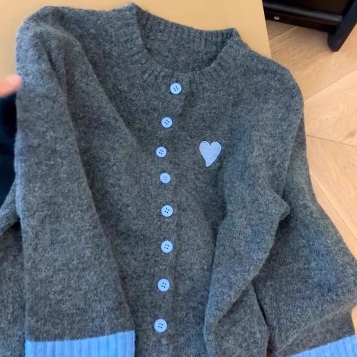 Damen Strickjacke Kuschelweich Baumwollmischung Modern