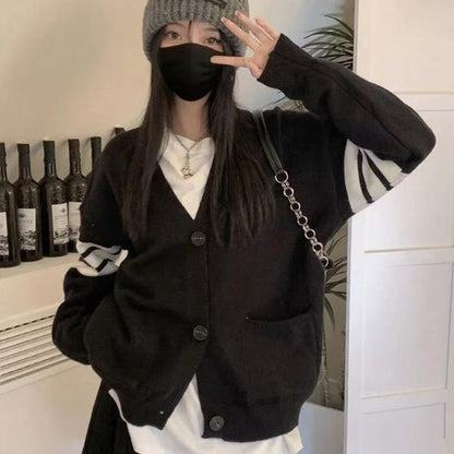 Damen Strickjacke Oversized Bequem Grau Eveloria