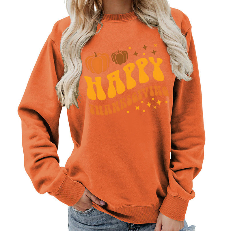 Damen Sweater Pumpkin-Motiv Gemütlich Grün