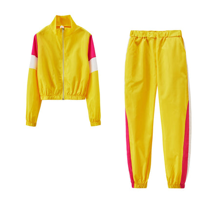 Damen Sport-Trackset Elastisch Mit Stehkragen Eveloria