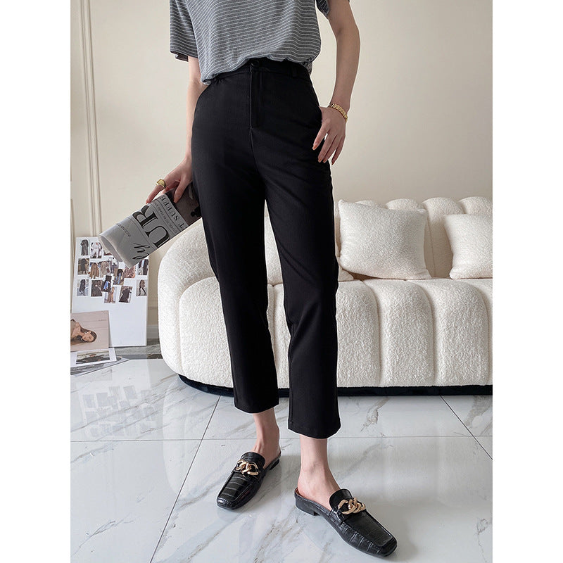 Damen Crop- Hochkragen Rippstruktur Schwarz - Eveloria