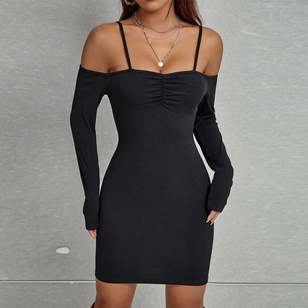 Damen Minikleid Off-Shoulder Rüschendetail Elegant - Eveloria