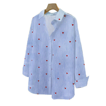 Damen Bluse Romantisches Herzdesign
