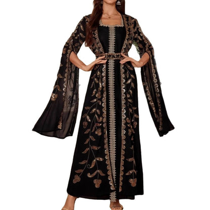 Damen Kaftan-Kleid mit Stickereien und fließendem Schnitt Eveloria