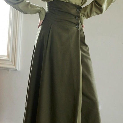 Damen Maxi-Rock Kelchschnitt Elegant Eveloria