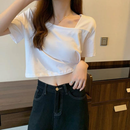 Damen T-Shirt Cropped Baumwolle Modern Eveloria